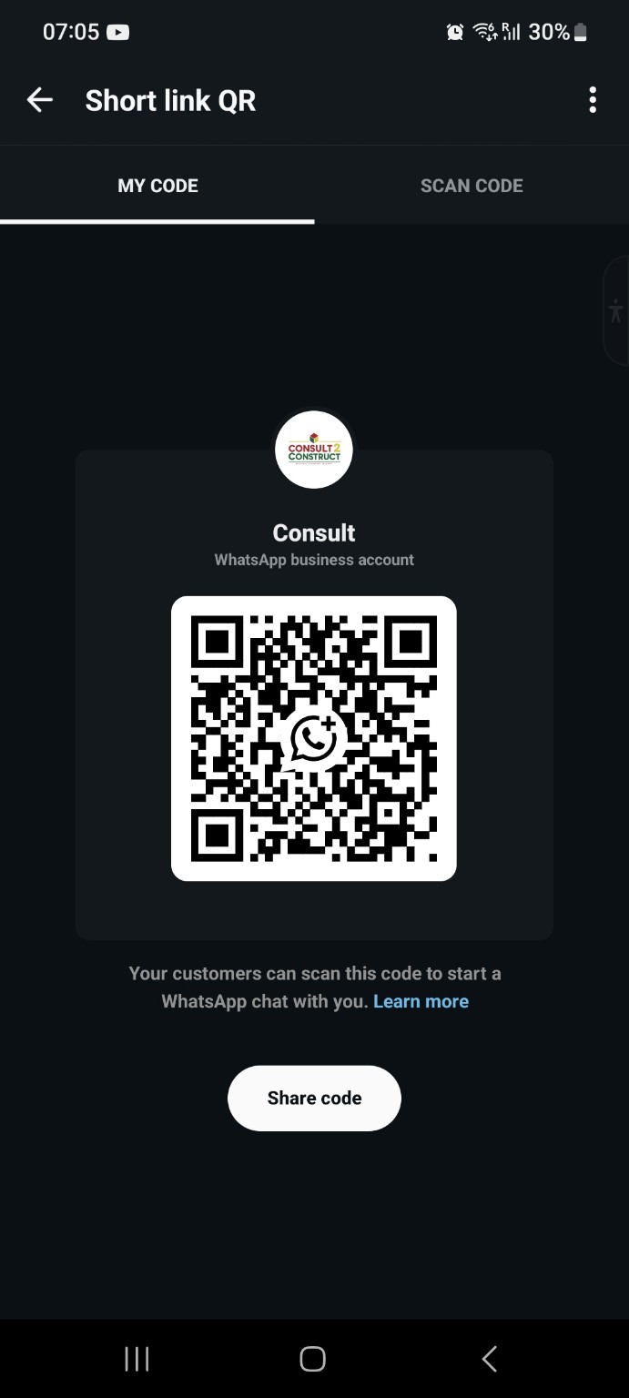 Scan to chat with Consult2Construct on WhatsApp